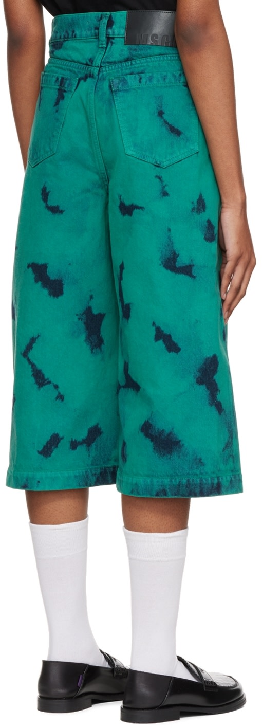 MSGM - Jean vert à motif tie-dye exclusif à SSENSE