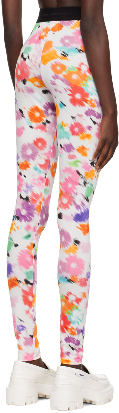 MSGM - Legging blanc à motif fleuri