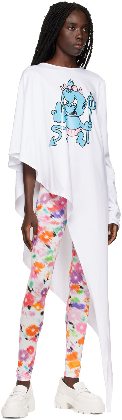 MSGM - Legging blanc à motif fleuri