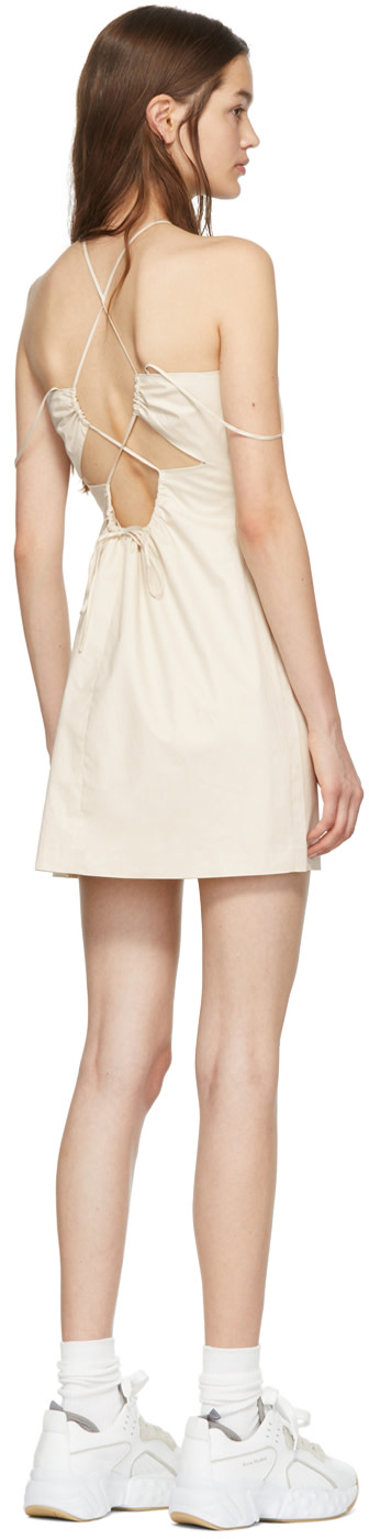 Frame - Robe courte beige à nouer