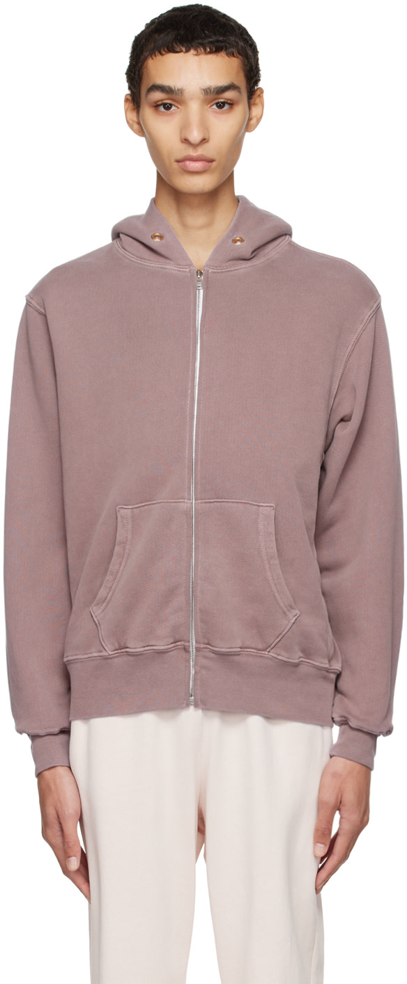 Les Tien - Pull à capuche mauve en coton