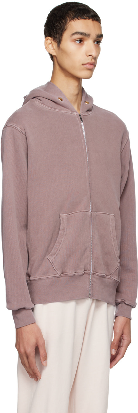 Les Tien - Pull à capuche mauve en coton