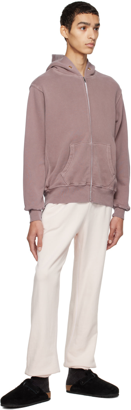 Les Tien - Pull à capuche mauve en coton