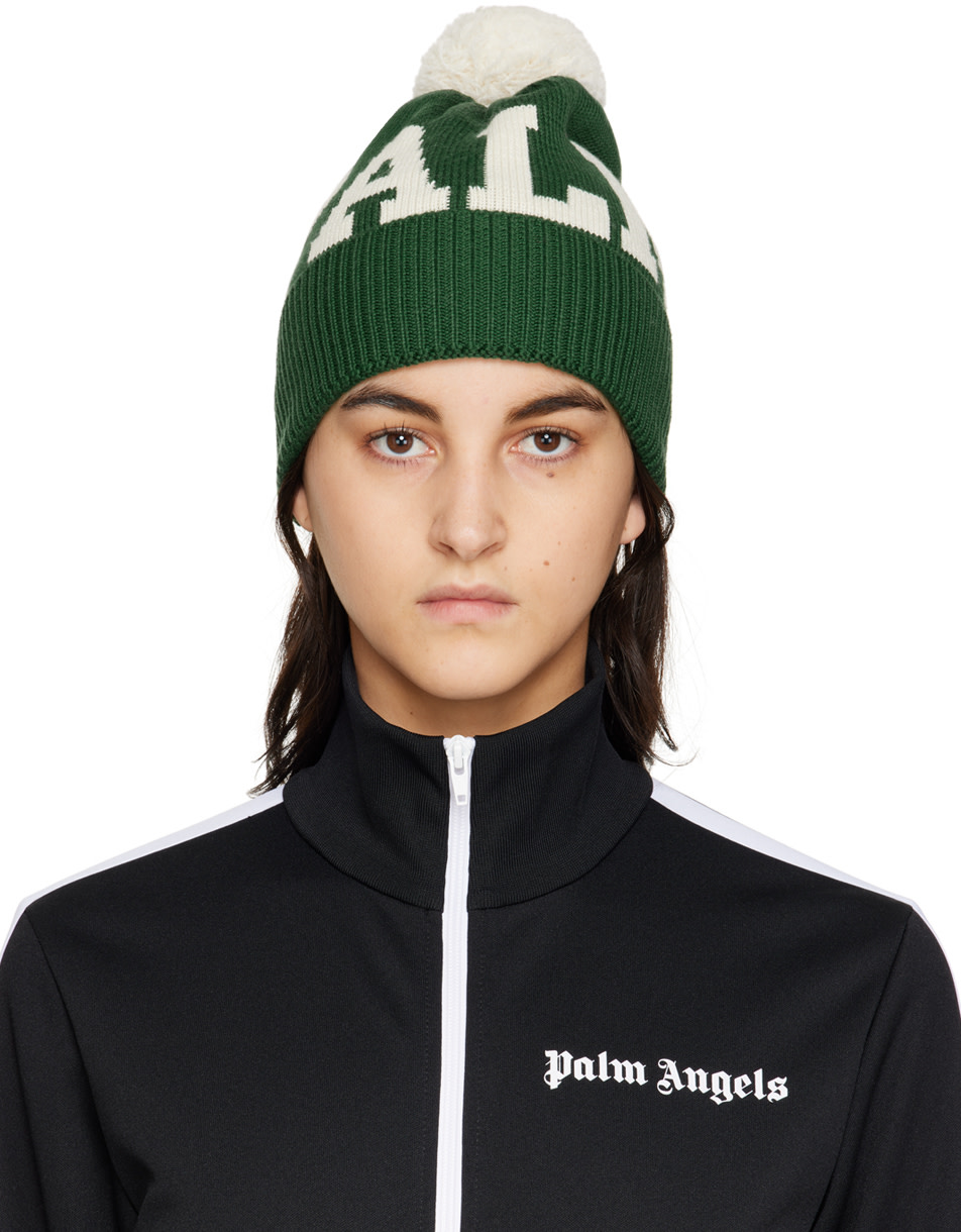 Palm Angels - Bonnet vert à pompon