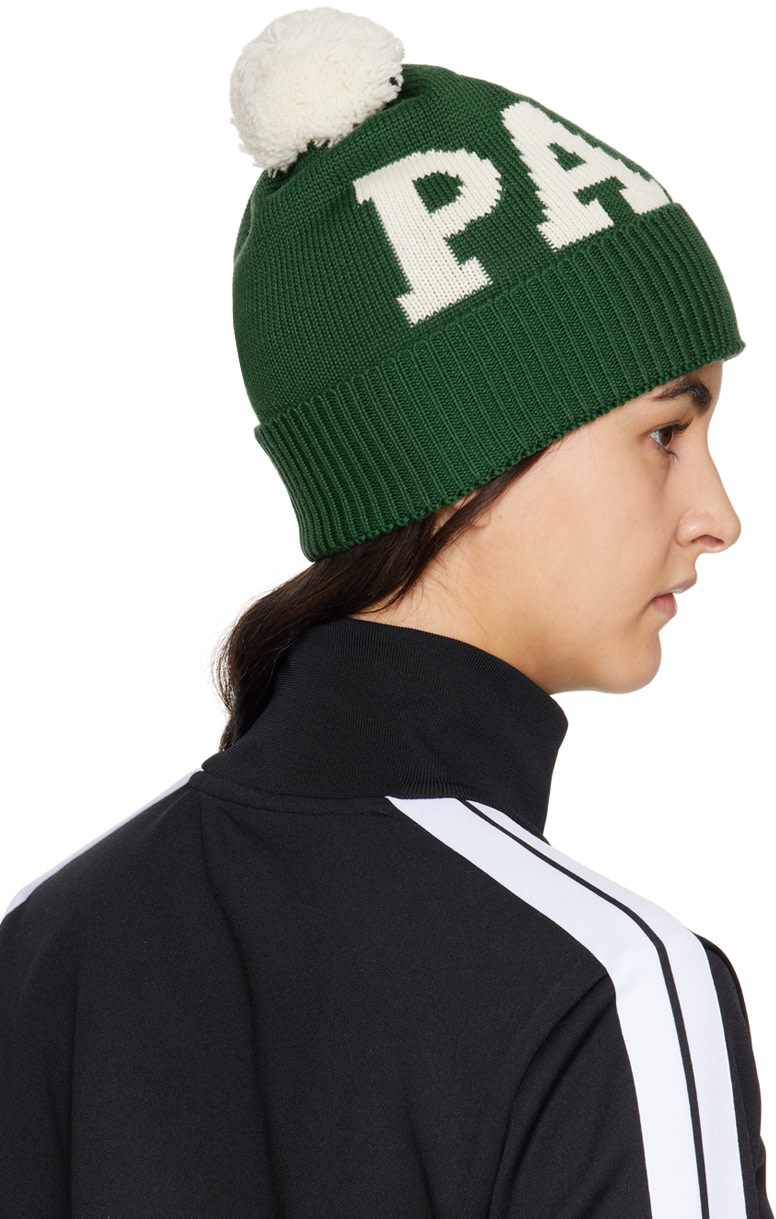 Palm Angels - Bonnet vert à pompon