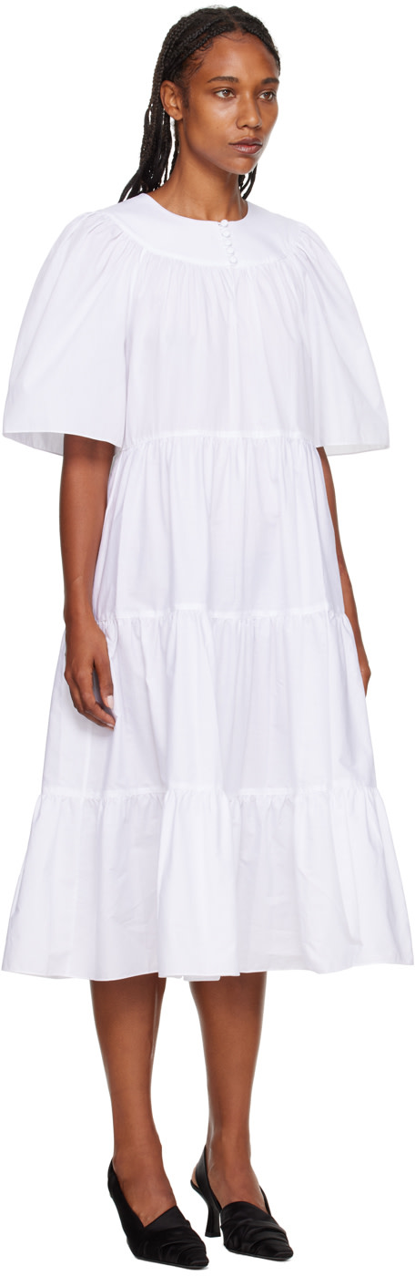Rosetta Getty - Robe longue blanche à volants