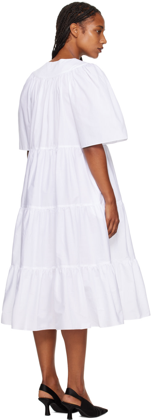 Rosetta Getty - Robe longue blanche à volants