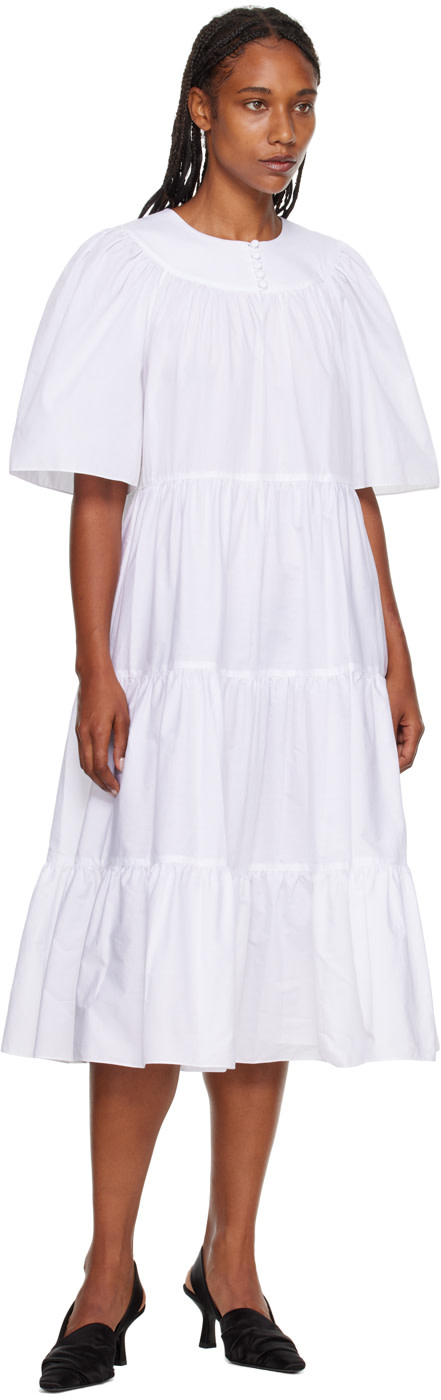 Rosetta Getty - Robe longue blanche à volants
