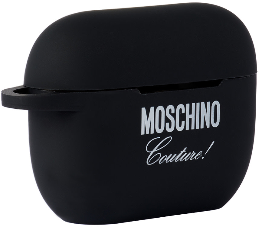 Moschino - 블랙 로고 에어팟 프로 케이스
