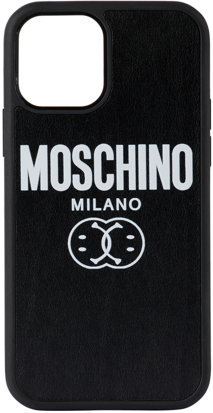 Moschino - Étui pour iPhone 12/12 Pro noir à logo