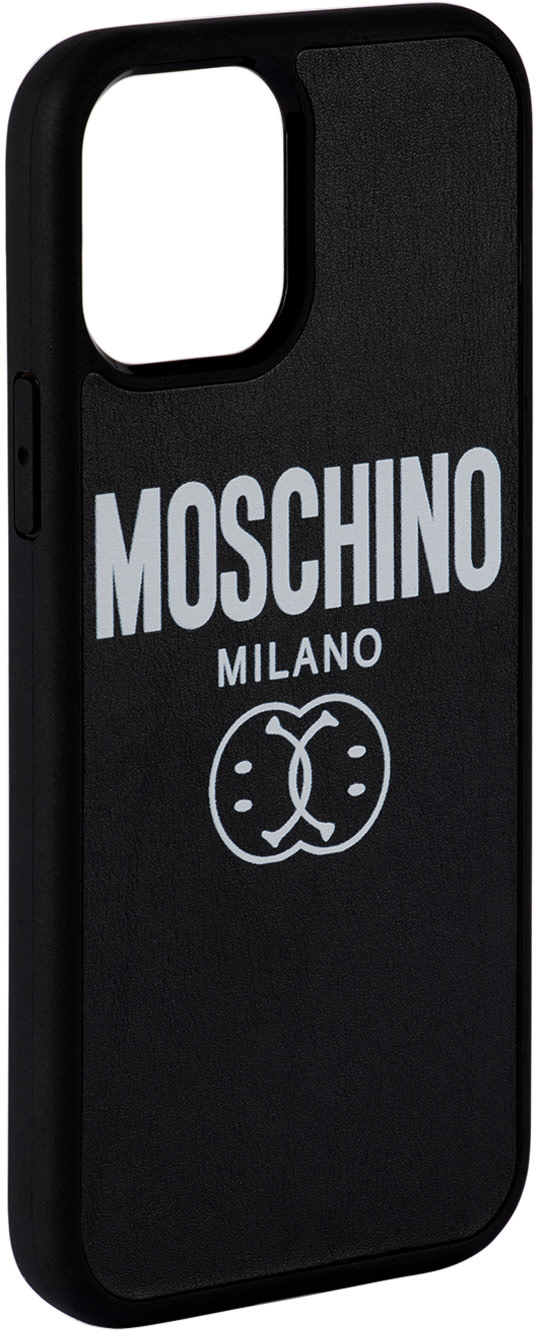 Moschino - Étui pour iPhone 12/12 Pro noir à logo