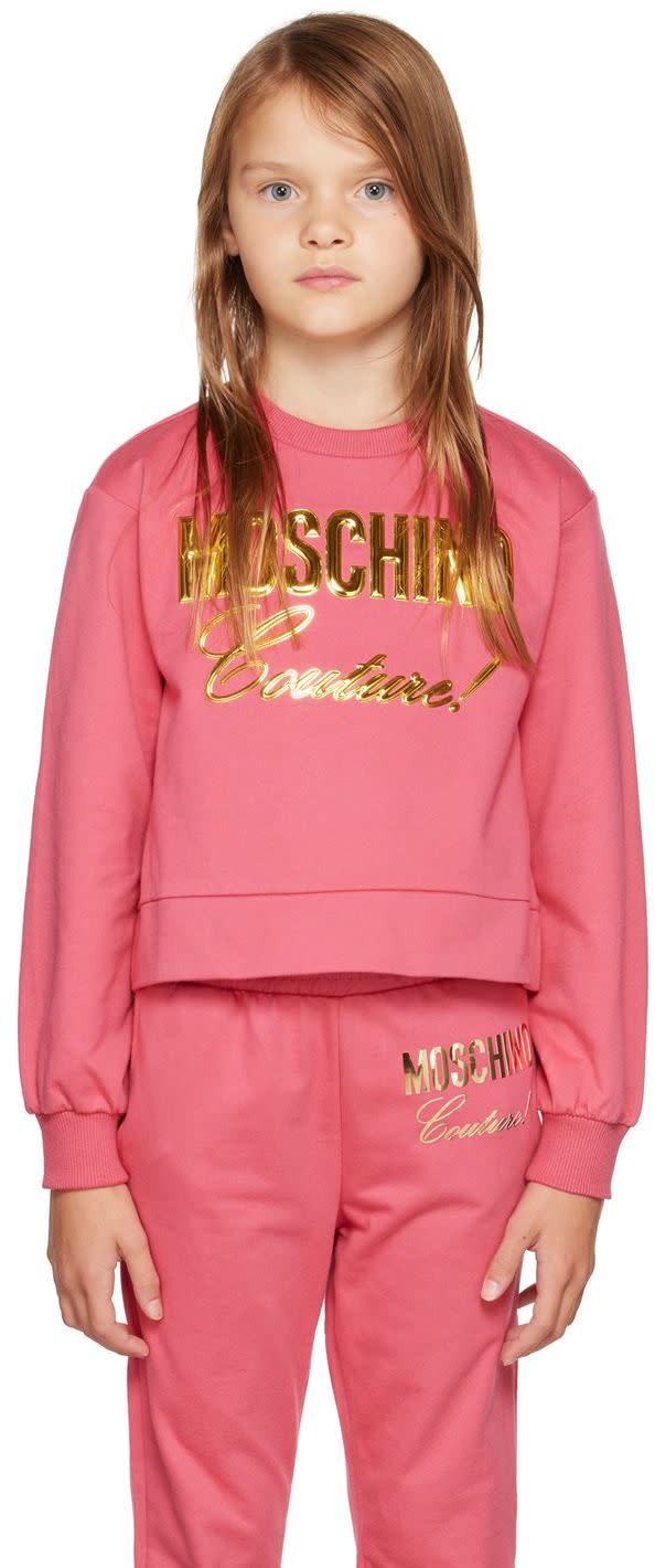Moschino - Enfant | Pull molletonné 'Couture' rose