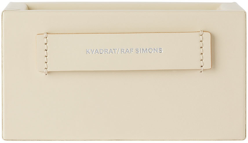 Kvadrat/Raf Simons - 오프 화이트 스몰 가죽 액세서리 박스