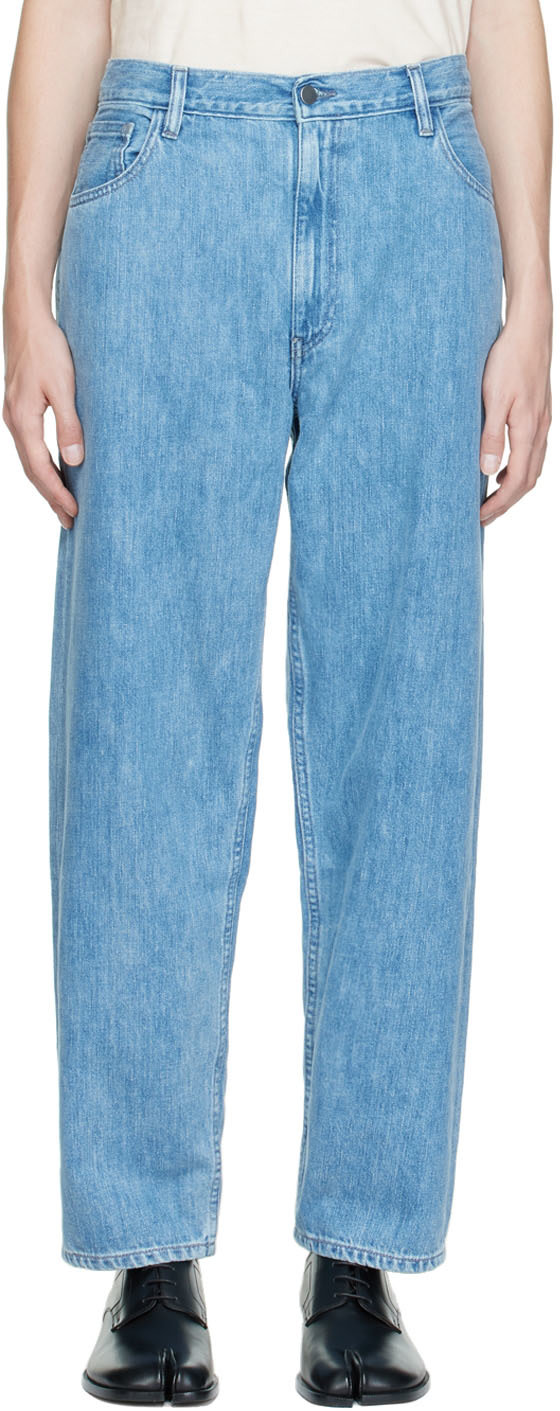 non - Jean ample bleu