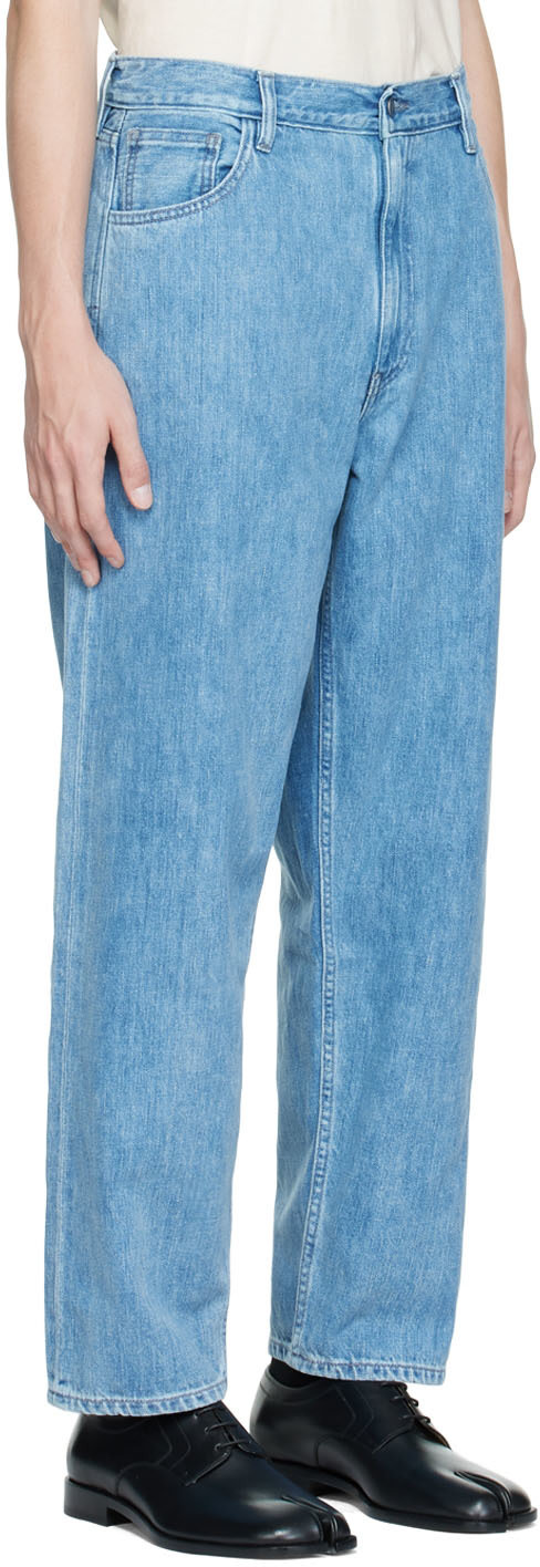 non - Jean ample bleu