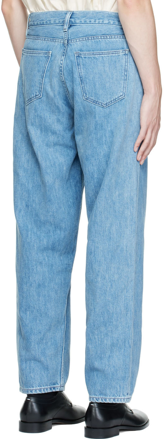 non - Jean ample bleu