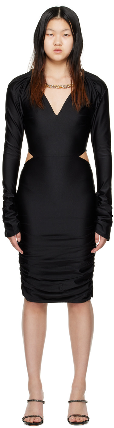 lesugiatelier - Robe noire à effet bouillonné