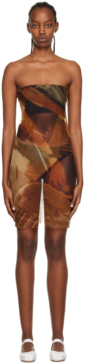 ELLISS - Robe courte jaune à motif graphique