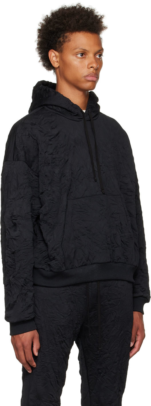 John Elliott - Pull à capuche noir froissé