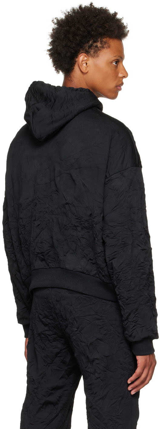 John Elliott - Pull à capuche noir froissé