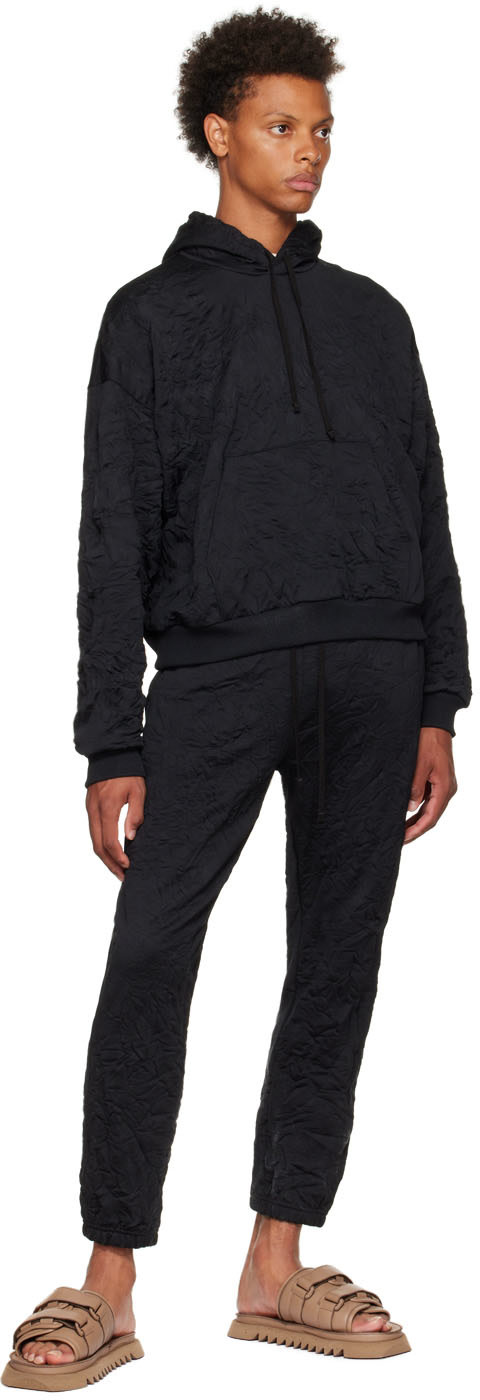 John Elliott - Pull à capuche noir froissé