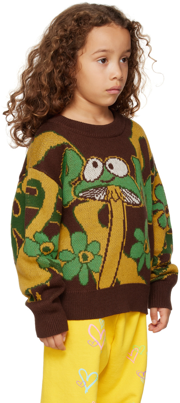 Perks and Mini - Enfant | Pull brun à images exclusif à SSENSE