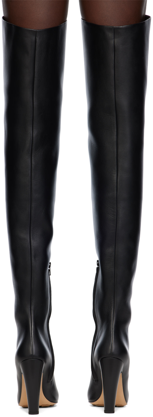 靴 Bottega Veneta Leather Canalazzo EU37 Bottega Veneta: Black Canalazzo Boots | SSENSE