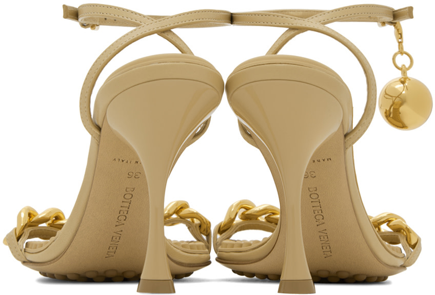 Bottega Veneta: Beige Dot Heeled Sandals | SSENSE