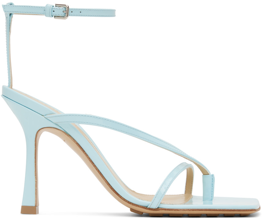 Bottega Veneta: Blue Stretch Strap Sandal | SSENSE
