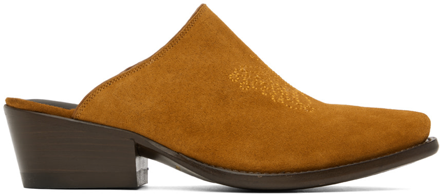 NEEDLES - Mules brun clair à image