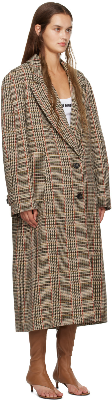 Miu Miu - Beige Plaid Coat