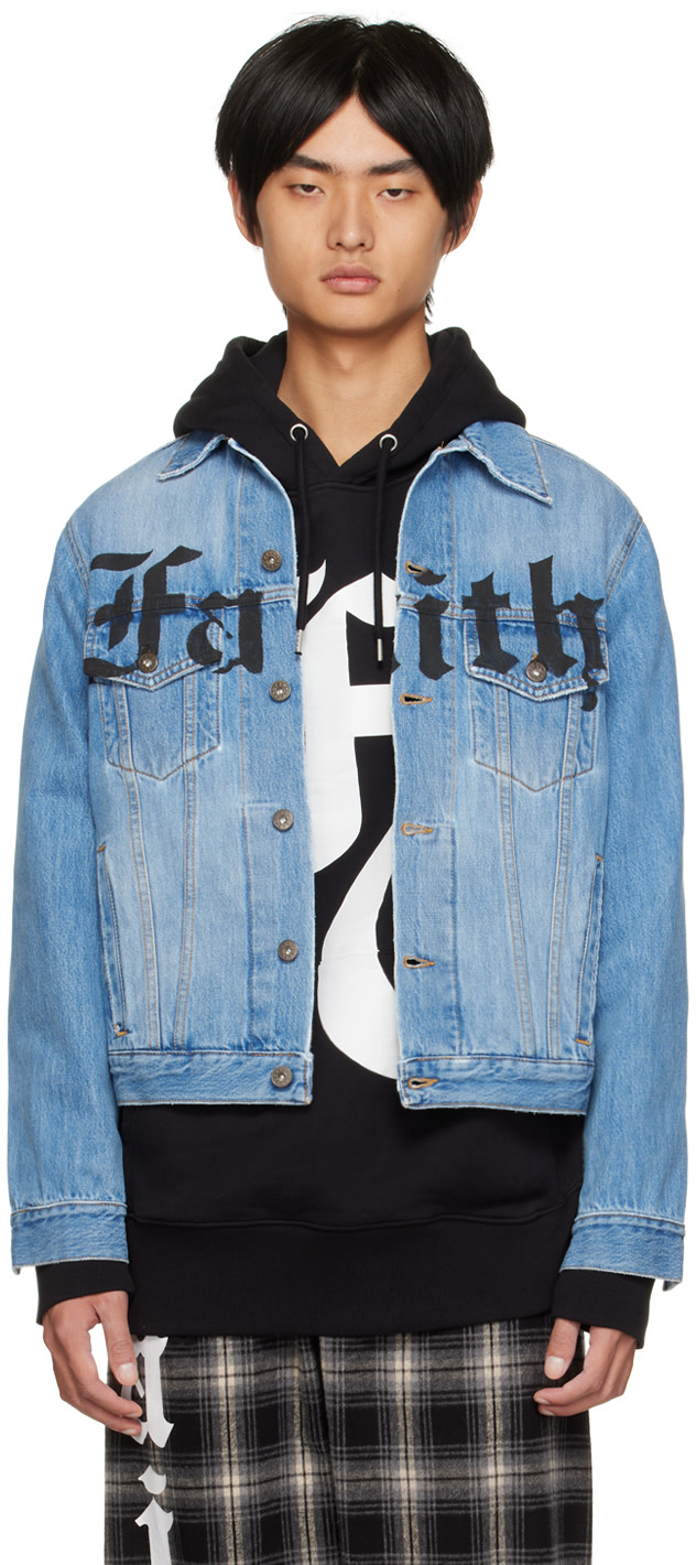 Faith Connexion: Blue Print Denim Jacket | SSENSE Argentina