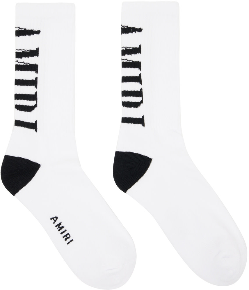 AMIRI - White & Black Vertical Core Socks