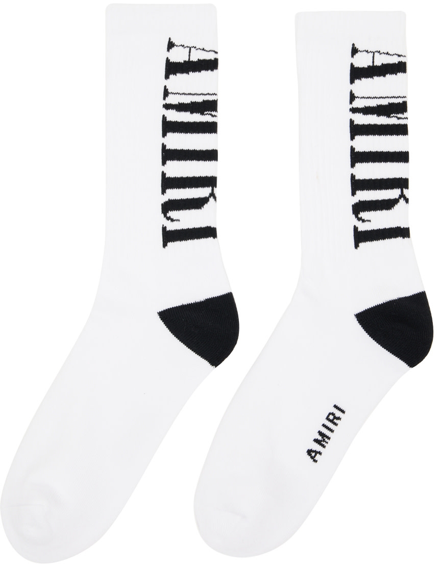 AMIRI - White & Black Vertical Core Socks