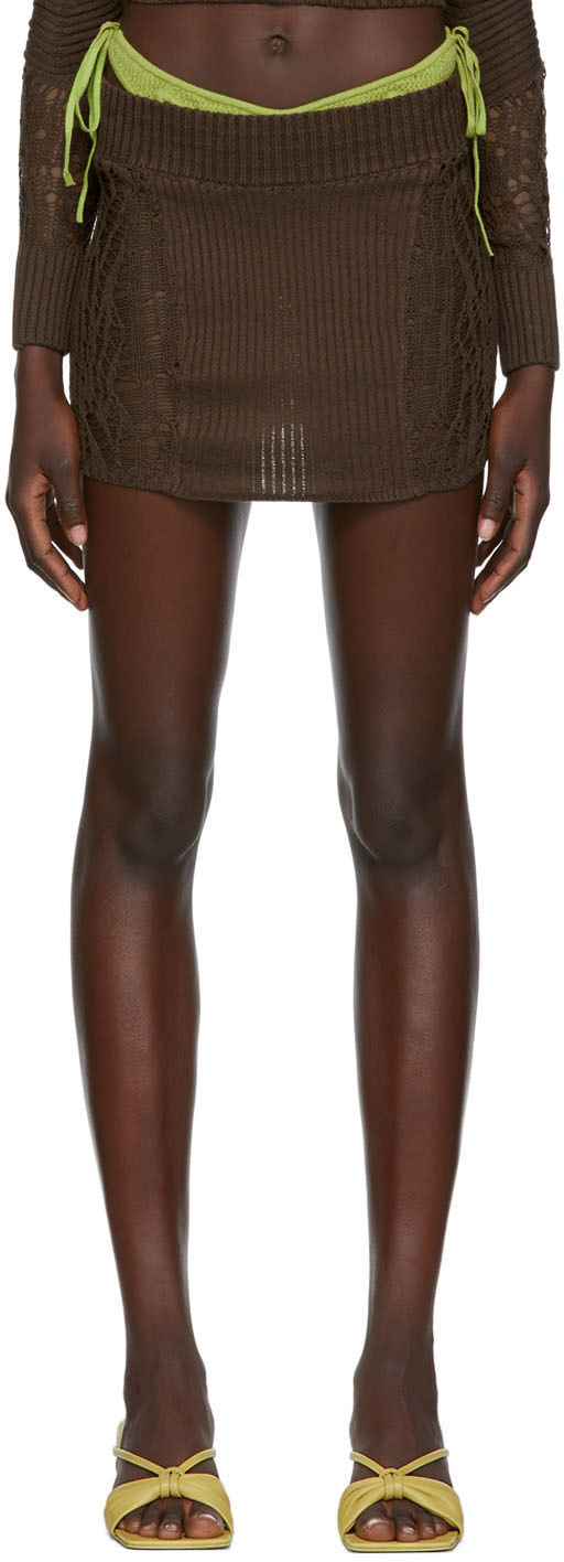 GUIZIO - Minijupe brune exclusive à SSENSE