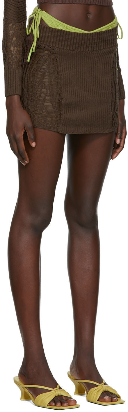 GUIZIO - Minijupe brune exclusive à SSENSE