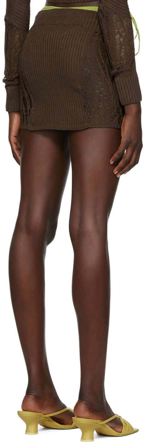 GUIZIO - Minijupe brune exclusive à SSENSE