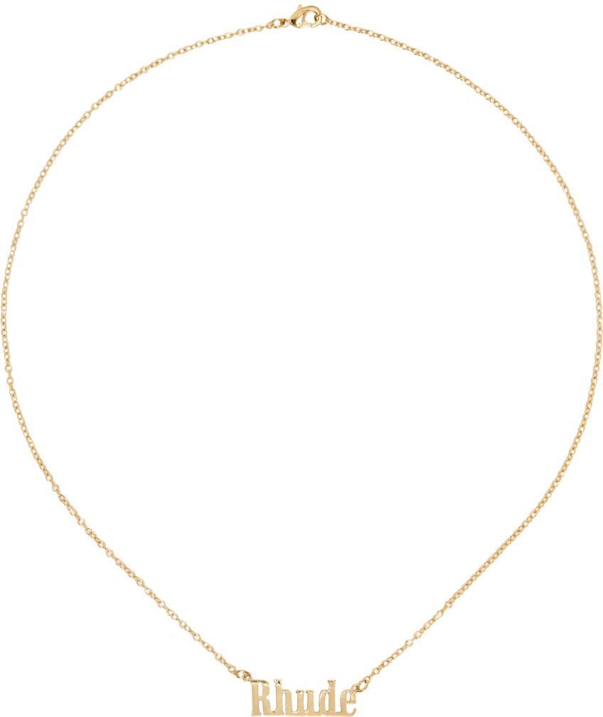 Rhude - Collier doré à logo