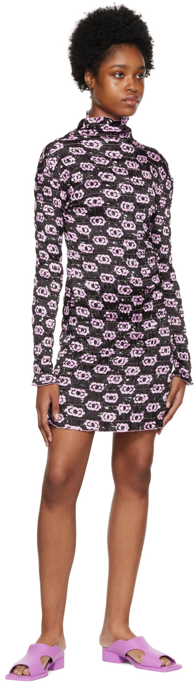 Amy Crookes - Robe courte bouillonnée noire