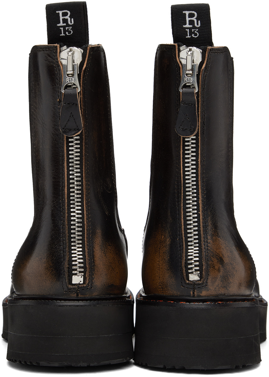 R13 - Black Single Stack Chelsea Boots