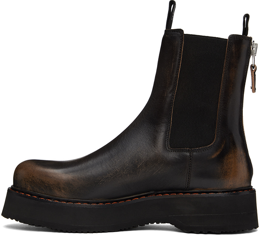 R13 - Black Single Stack Chelsea Boots