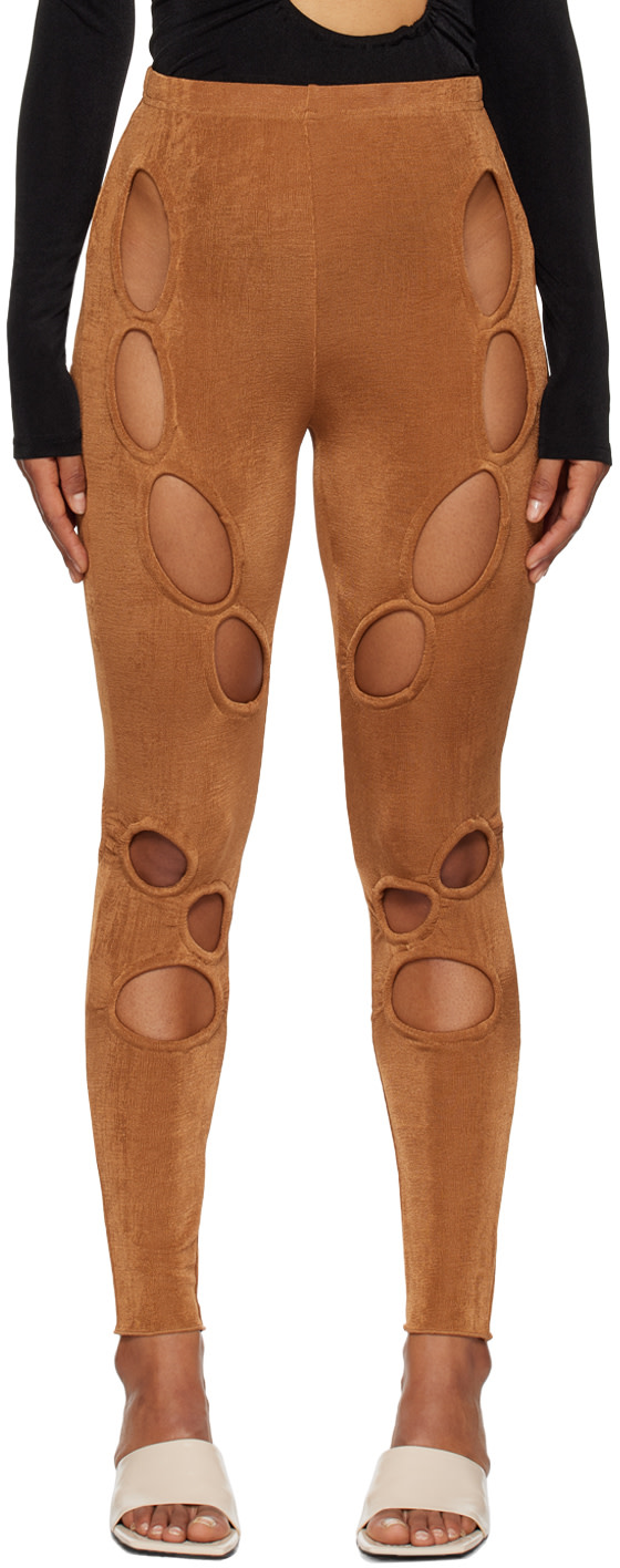 TYRELL - Legging brun exclusif à SSENSE
