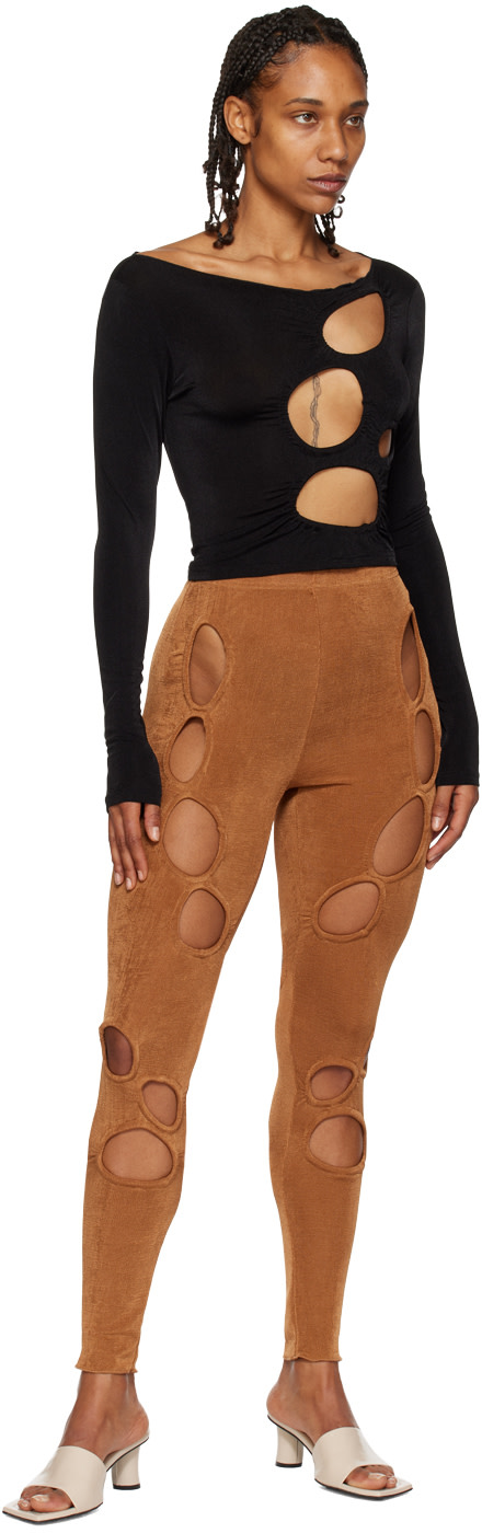 TYRELL - Legging brun exclusif à SSENSE