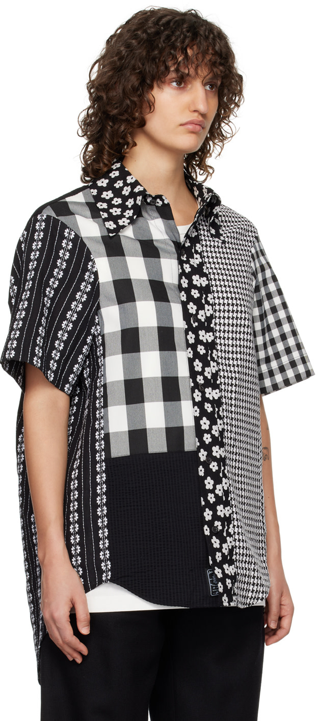 ADER error - Chemise noir et blanc à panneaux