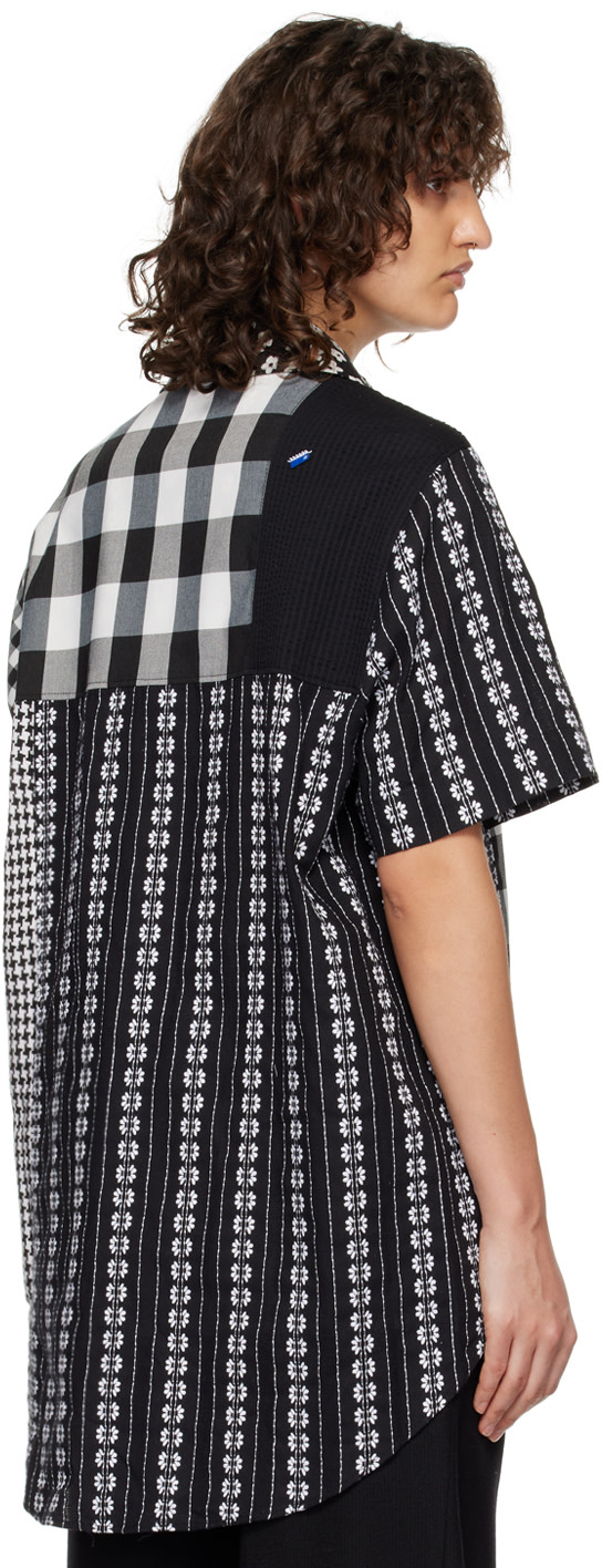ADER error - Chemise noir et blanc à panneaux