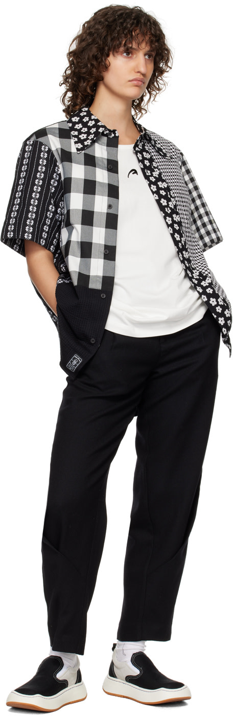 ADER error - Chemise noir et blanc à panneaux