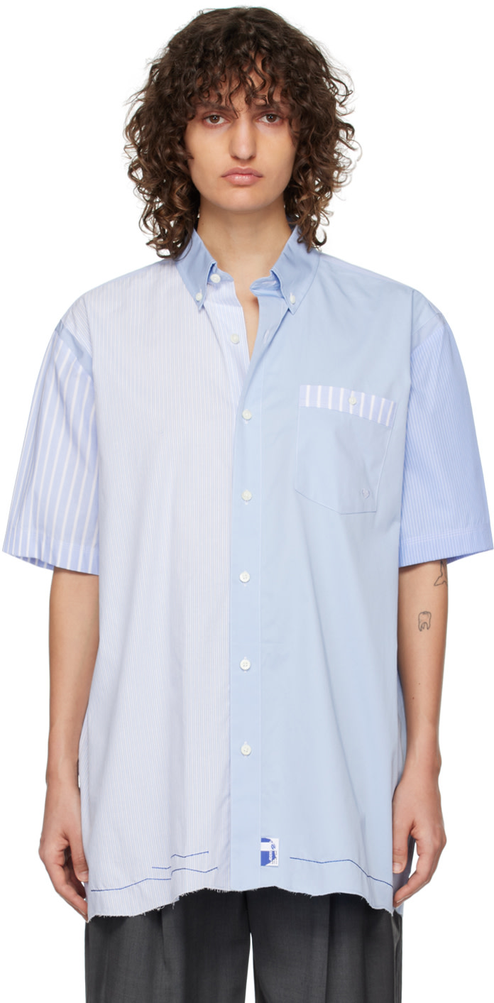 ADER error - Chemise bleue à panneaux