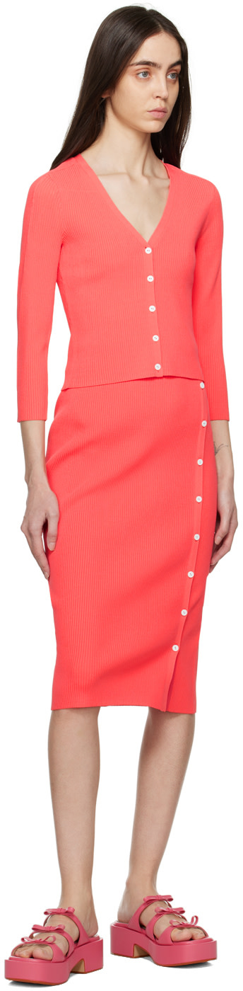 rag & bone - Jupe midi Asher rose à boutons