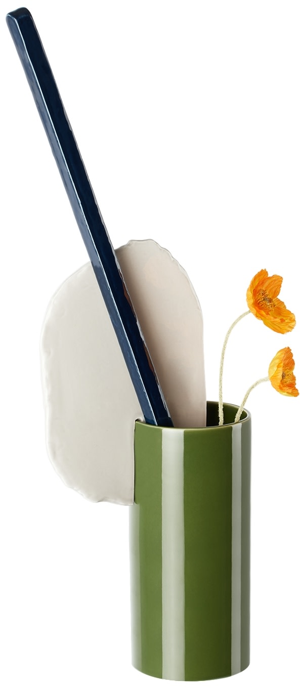 Vitra - Vase 'Découpage' vert et blanc cassé