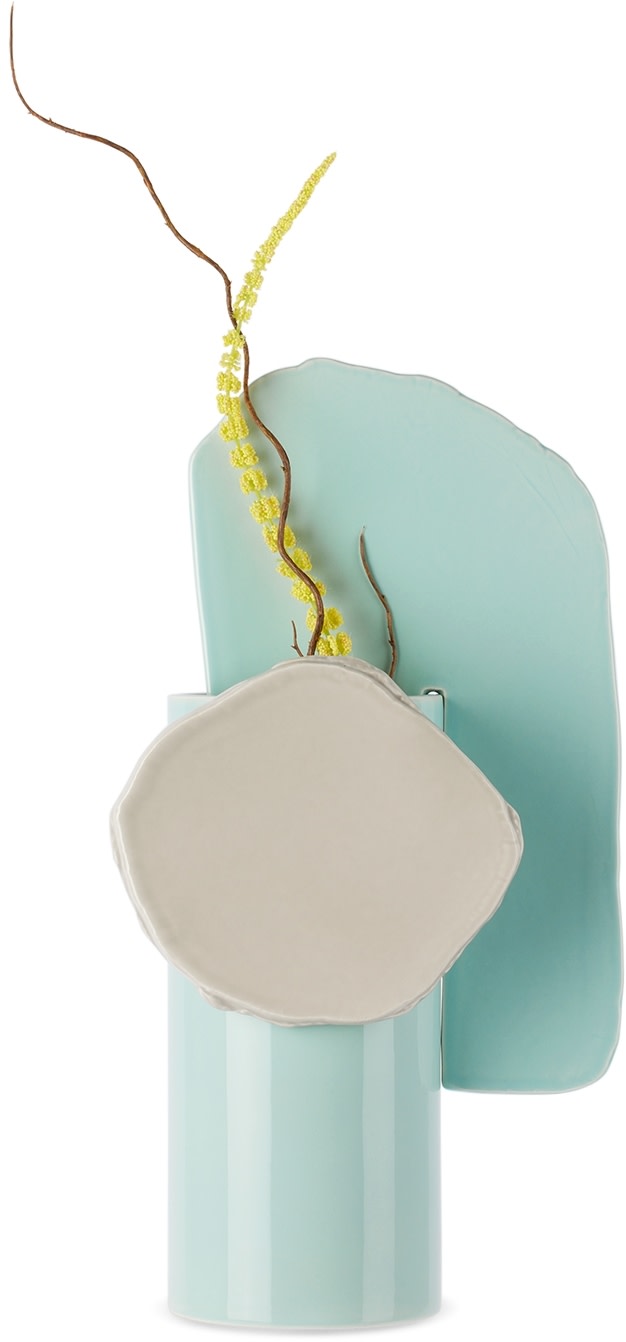 Vitra - Vase 'Découpage' bleu et blanc cassé